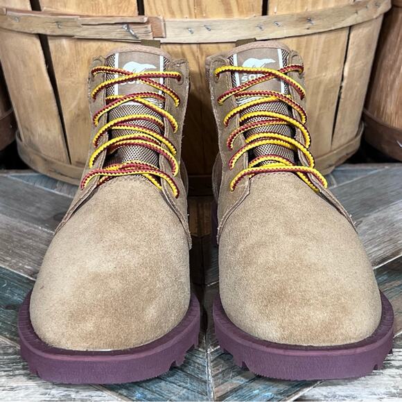 Sorel Caribou OTM Buff Madder Brown Suede Waterproof Chukka Boot Mens Size 8 main image 8